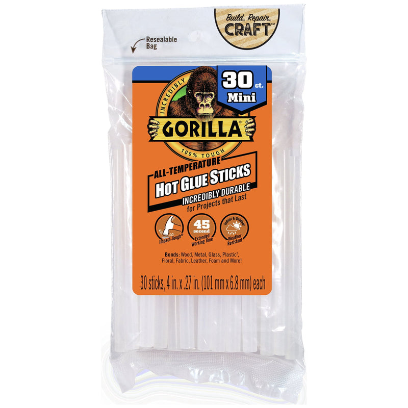 Gorilla Mini High Strength Hot Glue Sticks 30 pc