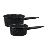 Granite Ware Ceramic Over Steel Sauce Pan Set Black
