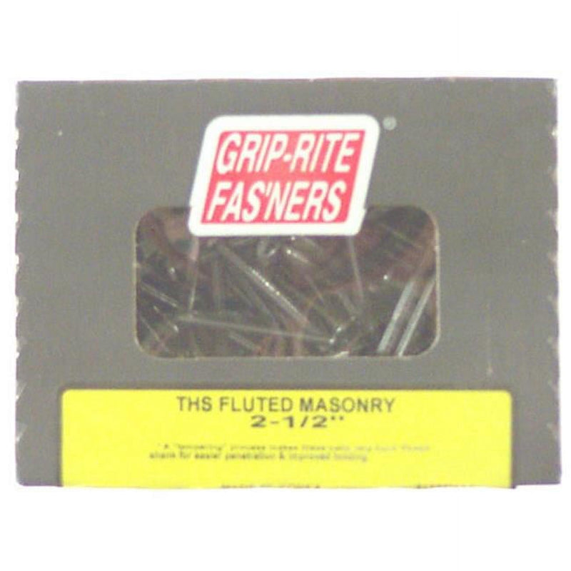 Grip-Rite 2-1/2 in. Masonry Tempered Hardened Steel Nail Flat Head 1 lb