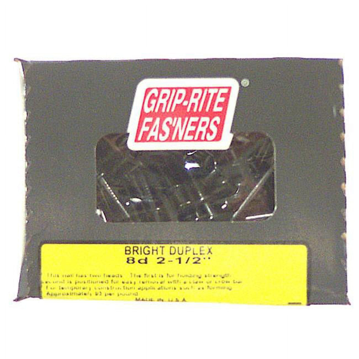 Grip-Rite 8D 2-1/4 in. Duplex Bright Steel Nail Double Head 1 lb
