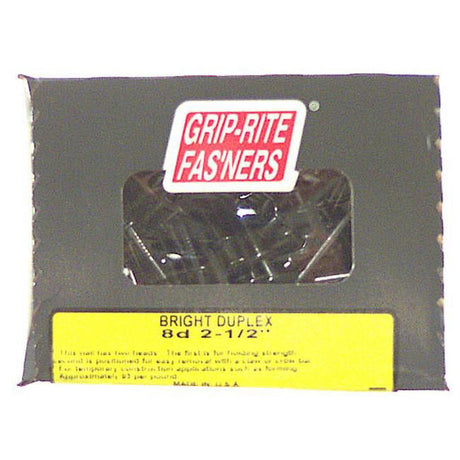 Grip-Rite 8D 2-1/4 in. Duplex Bright Steel Nail Double Head 1 lb
