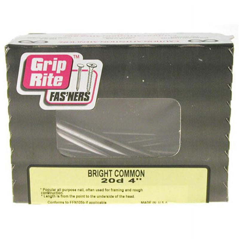 Grip-Rite 20D 4 in. Common Bright Steel Nail Flat Head 1 lb