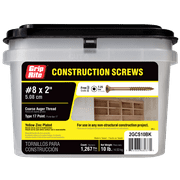 Grip-Rite No. 8 X 2 in. L Star Flat Head Construction Screws 10 lb 1267 pk