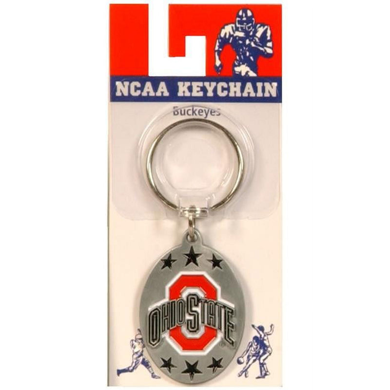 HILLMAN NCAA Tempered Steel Red Split Ring Keychain