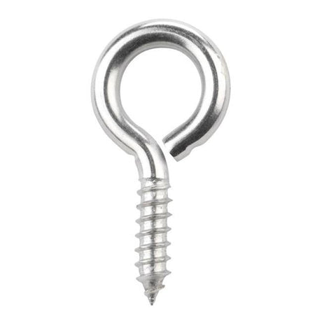 Hampton 3/8 in. D X 2-7/8 in. L Polished Stainless Steel Screw Eye 250 lb. cap. 1 pk