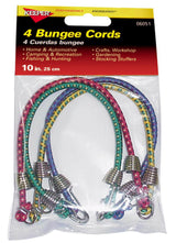 Keeper Assorted Bungee Cord 10 in. L X 0.16 in. 4 pk
