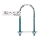 Hampton 1/4 in. X 1-3/8 in. W X 3-3/8 in. L Coarse Zinc-Plated Steel U-Bolt
