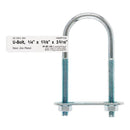Hampton 1/4 in. X 1-3/8 in. W X 3-3/8 in. L Coarse Zinc-Plated Steel U-Bolt