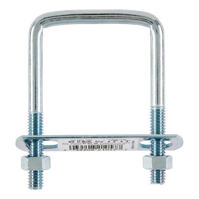 Hampton 5/16 in. X 2 in. W X 3 in. L Coarse Zinc-Plated Steel Square Bend U Bolt