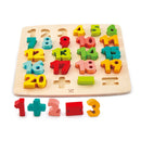 Hape Chunky Number Math Puzzle Hardwood Assorted 29 pc