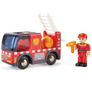 Hape Fire Truck with Siren Plastic/Wood Multicolored 2 pc