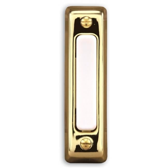 Heath Zenith Polished Brass Plastic Wired Pushbutton Doorbell