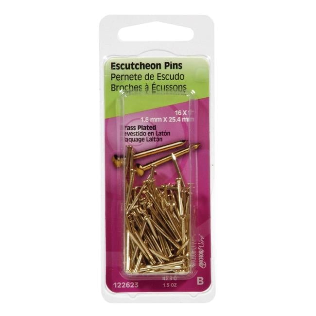 Hillman 16 Ga. X 1 in. L Brass-Plated Steel Escutcheon Pins 1 pk 1.5 oz