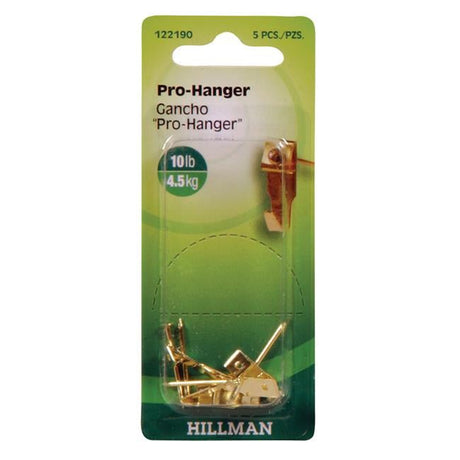 Hillman AnchorWire Brass-Plated Gold Professional Picture Hanger 10 lb 5 pk