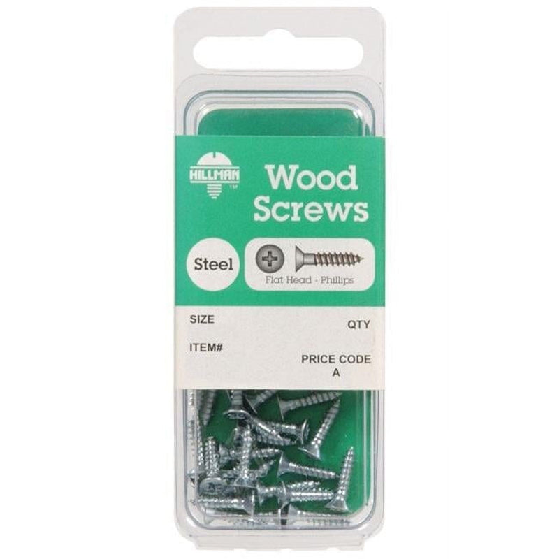 Hillman No. 10 X 3/4 in. L Phillips Zinc-Plated Wood Screws 15 pk