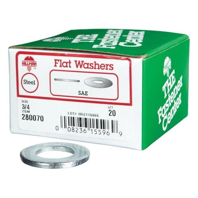 Hillman Zinc-Plated Steel 3/4 in. SAE Flat Washer 20 pk