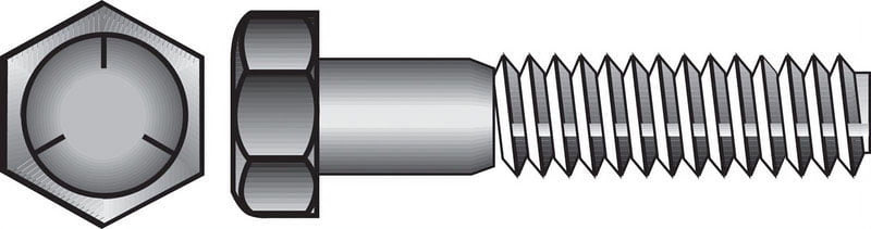 Hillman 3/8 in. D X 1 in. L Heat Treated Zinc Steel Hex Head Cap Screw 100 pk