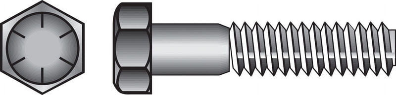 Hillman 3/8 in. D X 1 in. L Heat Treated Steel Hex Head Cap Screw 100 pk