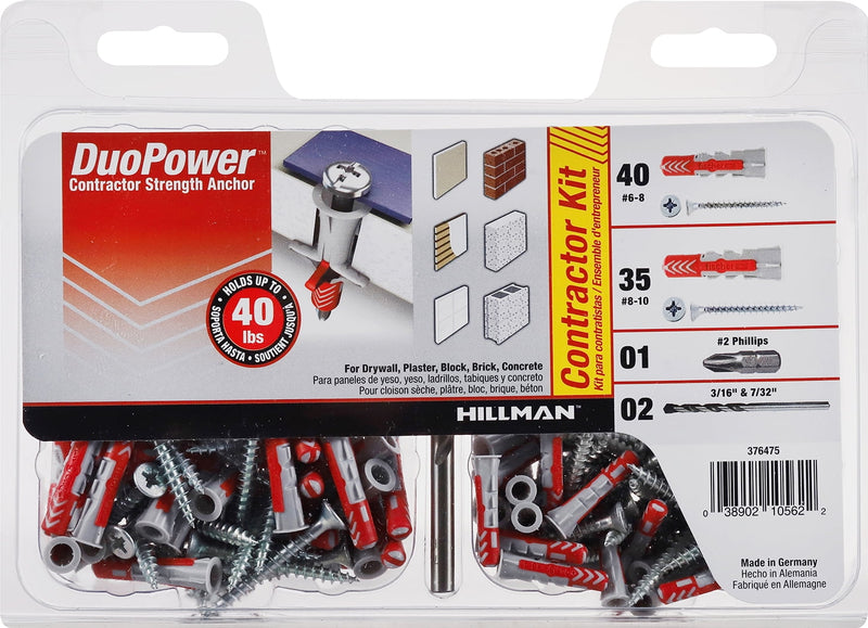 HILLMAN Assorted in. D X Assorted in. L Nylon Round Head Anchor Kit 78 pc