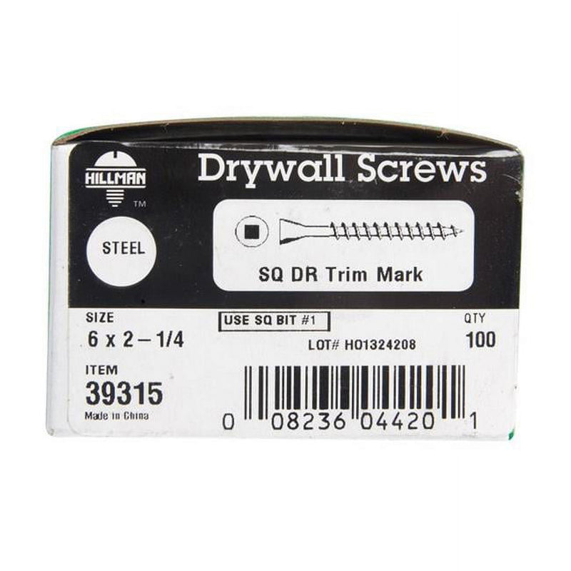 HILLMAN No. 6 in. X 2-1/4 in. L Square Drywall Screws 100 pk