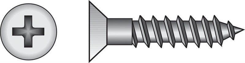 Hillman No. 10 X 3/4 in. L Phillips Zinc-Plated Wood Screws 100 pk