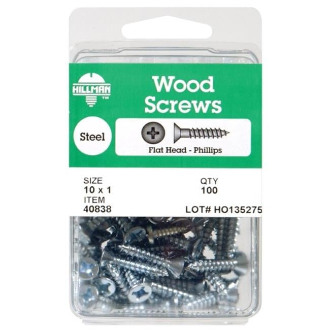 Hillman No. 6 X 1-1/4 in. L Phillips Zinc-Plated Wood Screws 100 pk