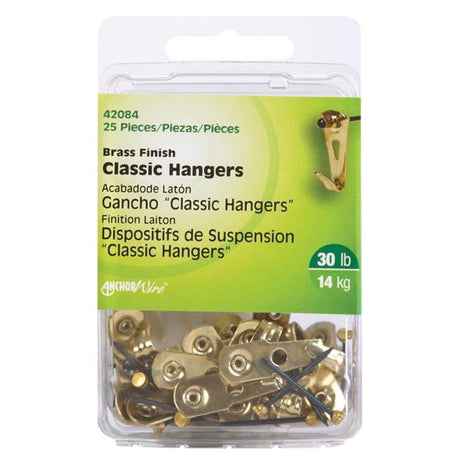 Hillman AnchorWire Brass-Plated Classic Picture Hanger 30 lb 25 pk