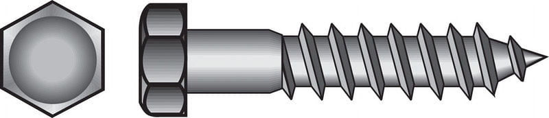 Hillman 5/16 in. X 4 in. L Hex Hot Dipped Galvanized Steel Lag Screw 50 pk