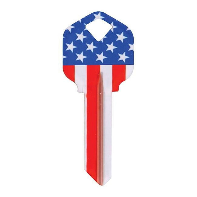 Hillman Wackey Stars & Stripes House/Office Universal Key Blank Single