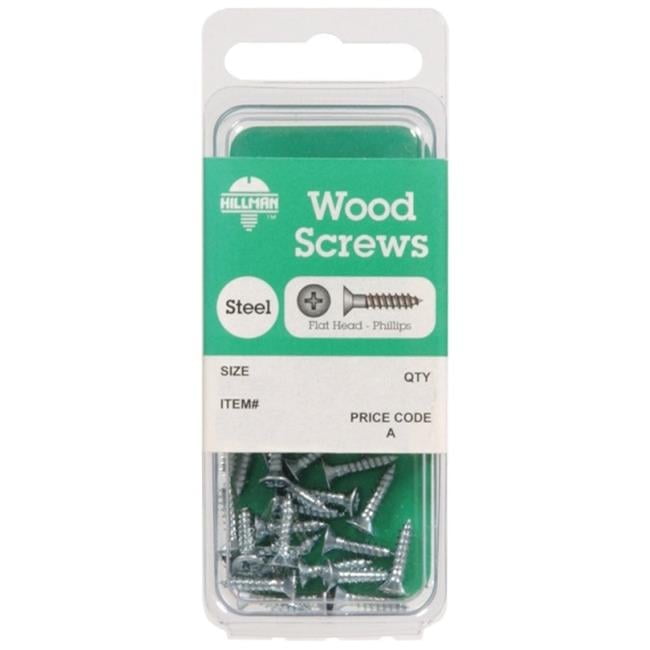 Hillman No. 6 X 1-1/4 in. L Phillips Zinc-Plated Wood Screws 15 pk