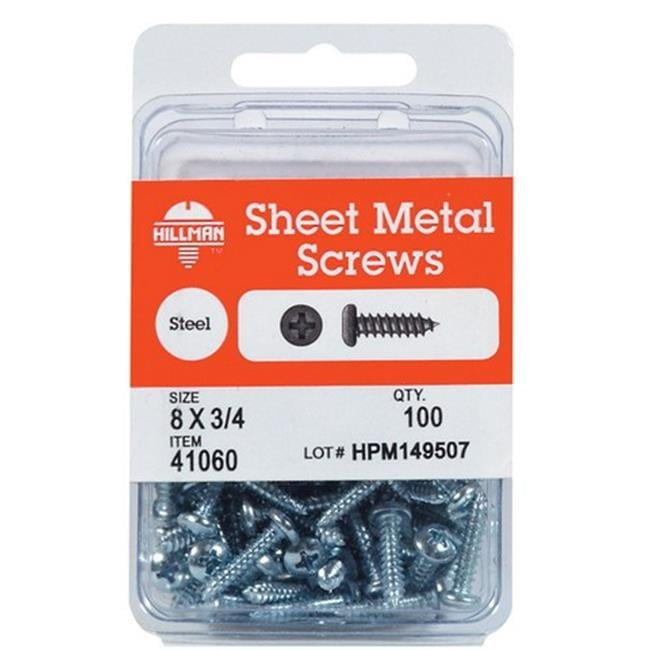 Hillman No. 6 X 1/2 in. L Phillips Pan Head Sheet Metal Screws 100 pk