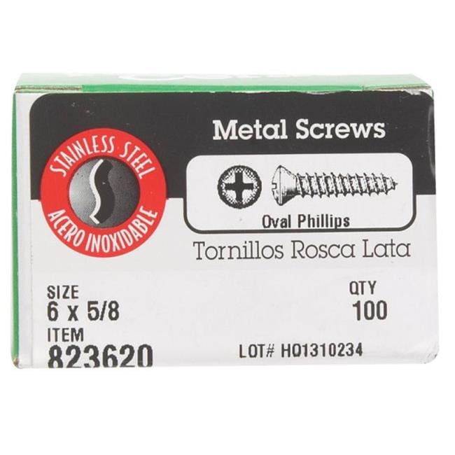 Hillman No. 6 X 5/8 in. L Phillips Flat Head Sheet Metal Screws 100 pk