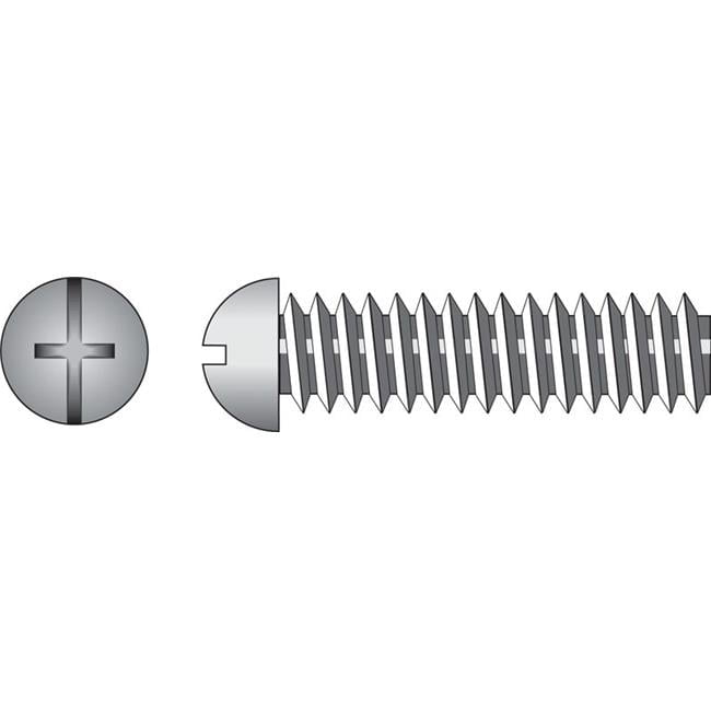 Hillman No. 8-32 X 1/2 in. L Combination Round Head Zinc-Plated Steel Machine Screws 100 pk