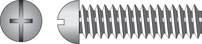 Hillman No. 10-32 X 1/2 in. L Combination Round Head Zinc-Plated Steel Machine Screws 100 pk