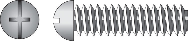 Hillman No. 1/4-20 X 1 in. L Combination Round Head Zinc-Plated Steel Machine Screws 100 pk