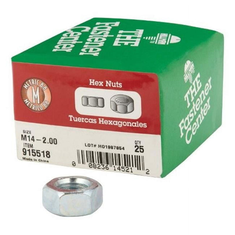 Hillman M14-2.00 mm Zinc-Plated Steel Metric Hex Nut 25 pk