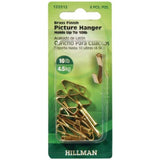 Hillman AnchorWire Brass-Plated Gold Conventional Picture Hanger 10 lb 8 pk