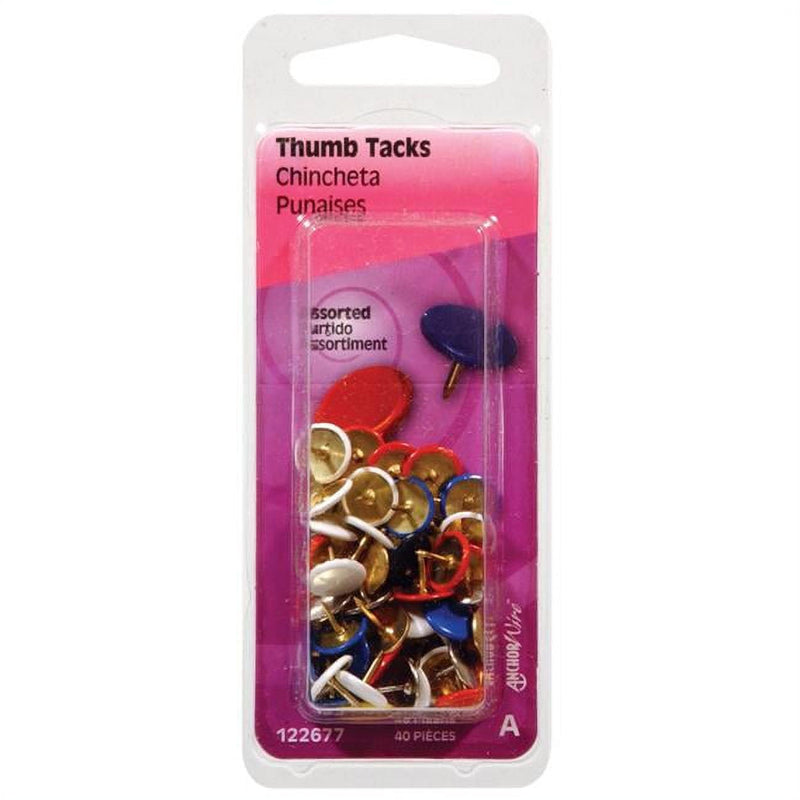 Hillman Assorted Push Pins 40 pk