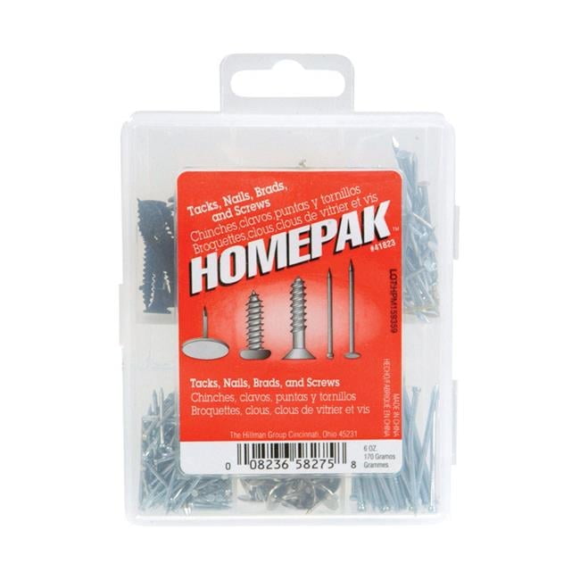 Hillman Assorted in. Assorted Steel Assorted Nails, Tacks, Brads and Screws Set Assorted Head