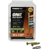 HILLMAN POWERPRO ONE No. 10 X 1-1/2 in. L Star Flat Head Multi-Material Screw 1 lb 122 pk