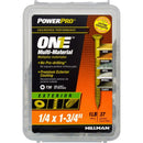 HILLMAN POWERPRO ONE 1/4 in. X 1-3/4 in. L Star Flat Head Multi-Material Screw 1 lb 37 pk