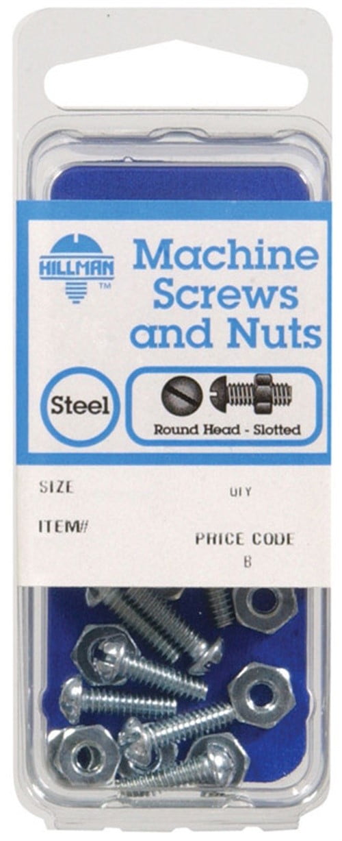 HILLMAN No. 10-24 in. X 2 in. L Slotted Round Head Zinc-Plated Steel Machine Screws 5 pk