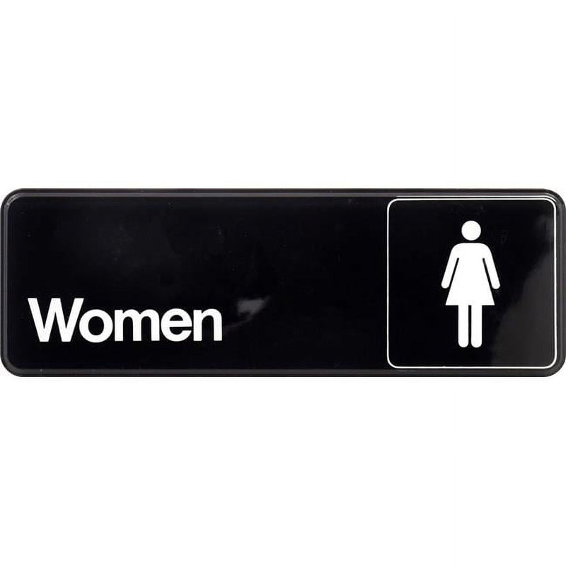 Hillman English Black Restroom Sign 3 in. H X 9 in. W