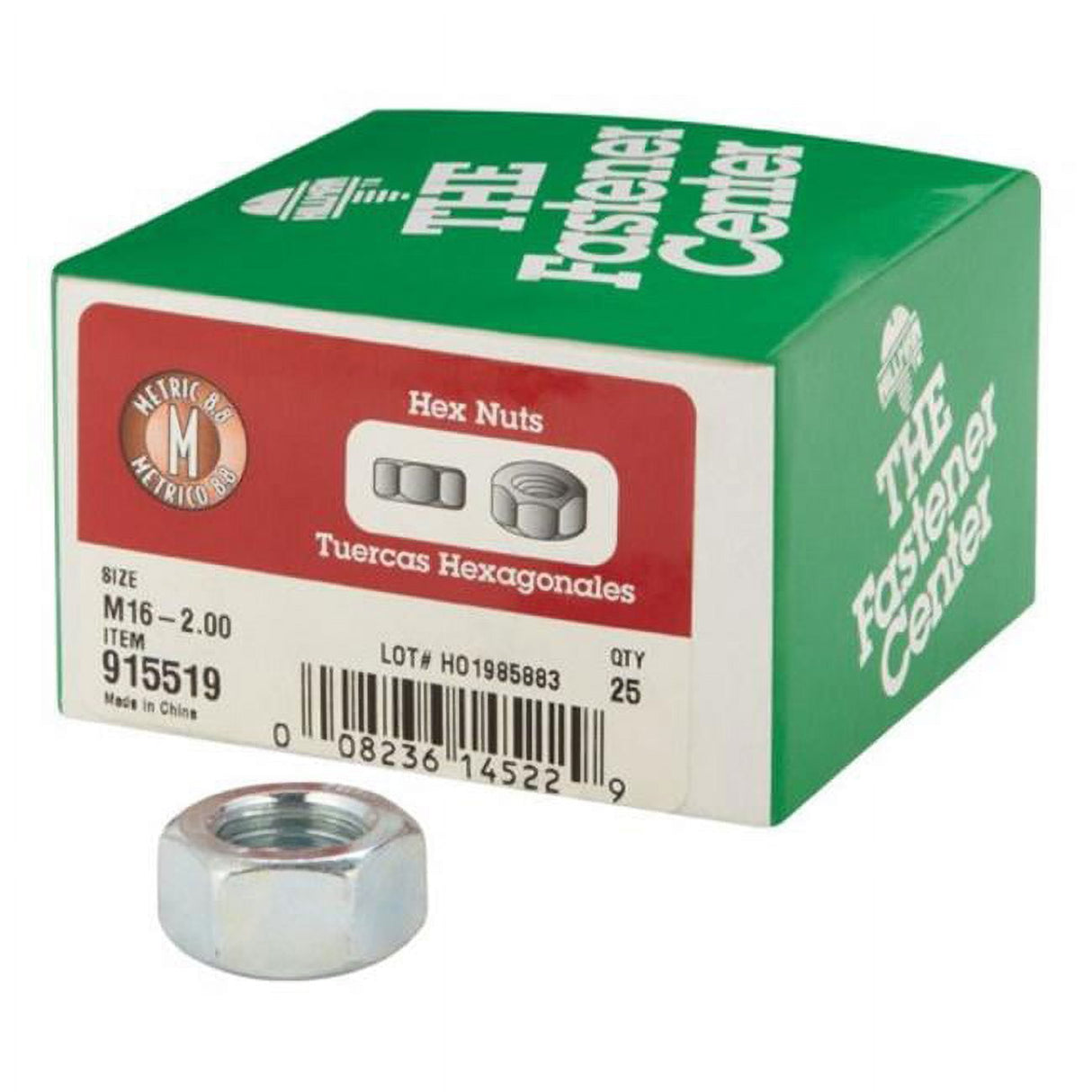 Hillman M16-2.00 mm Zinc-Plated Steel Metric Hex Nut 25 pk