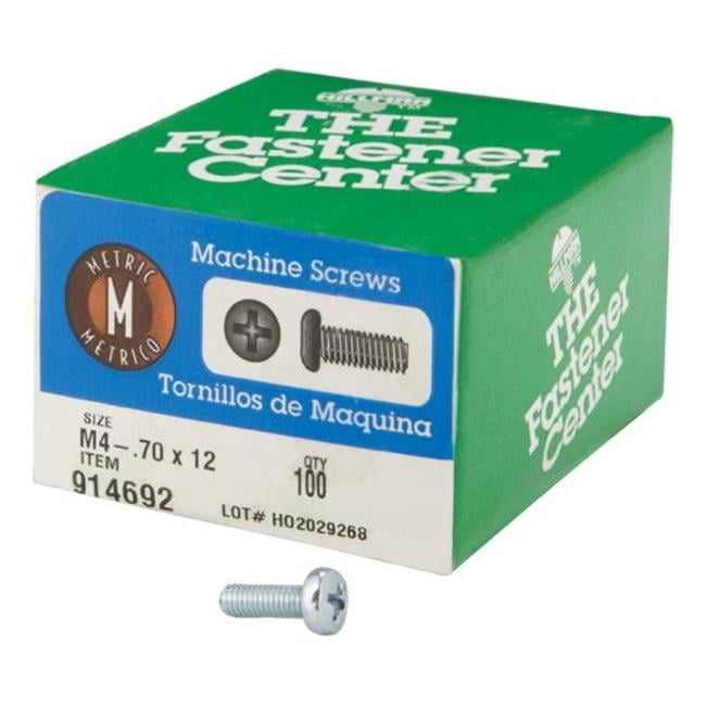 Hillman M4-0.7 X 12 in. L Phillips Pan Head Zinc-Plated Steel Metric Machine Screws 100 pk