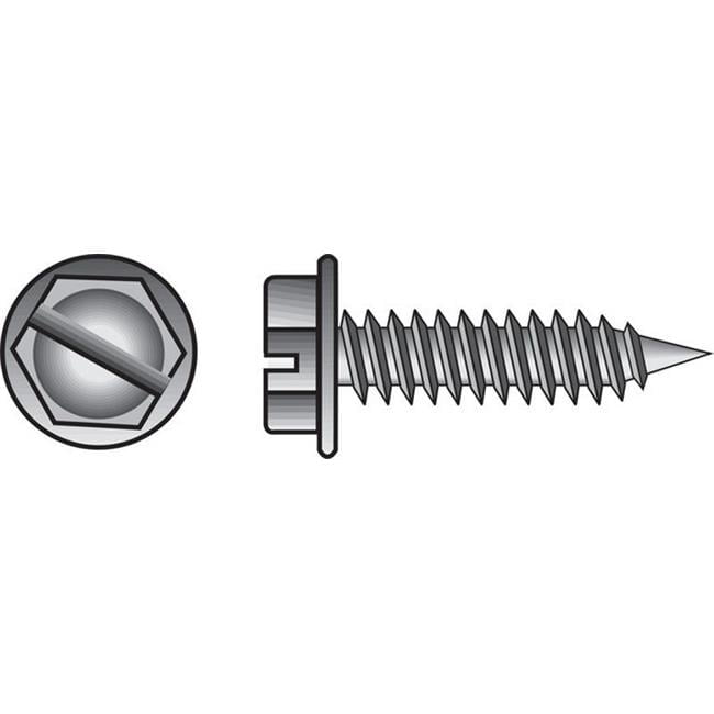 Hillman No. 8 X 3/4 in. L Slotted Hex Washer Head Sheet Metal Screws 100 pk