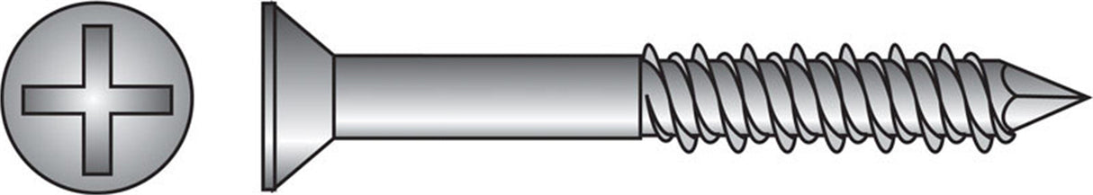 Hillman Tapper Steel Flat Head Concrete Screw Anchor 100 pk
