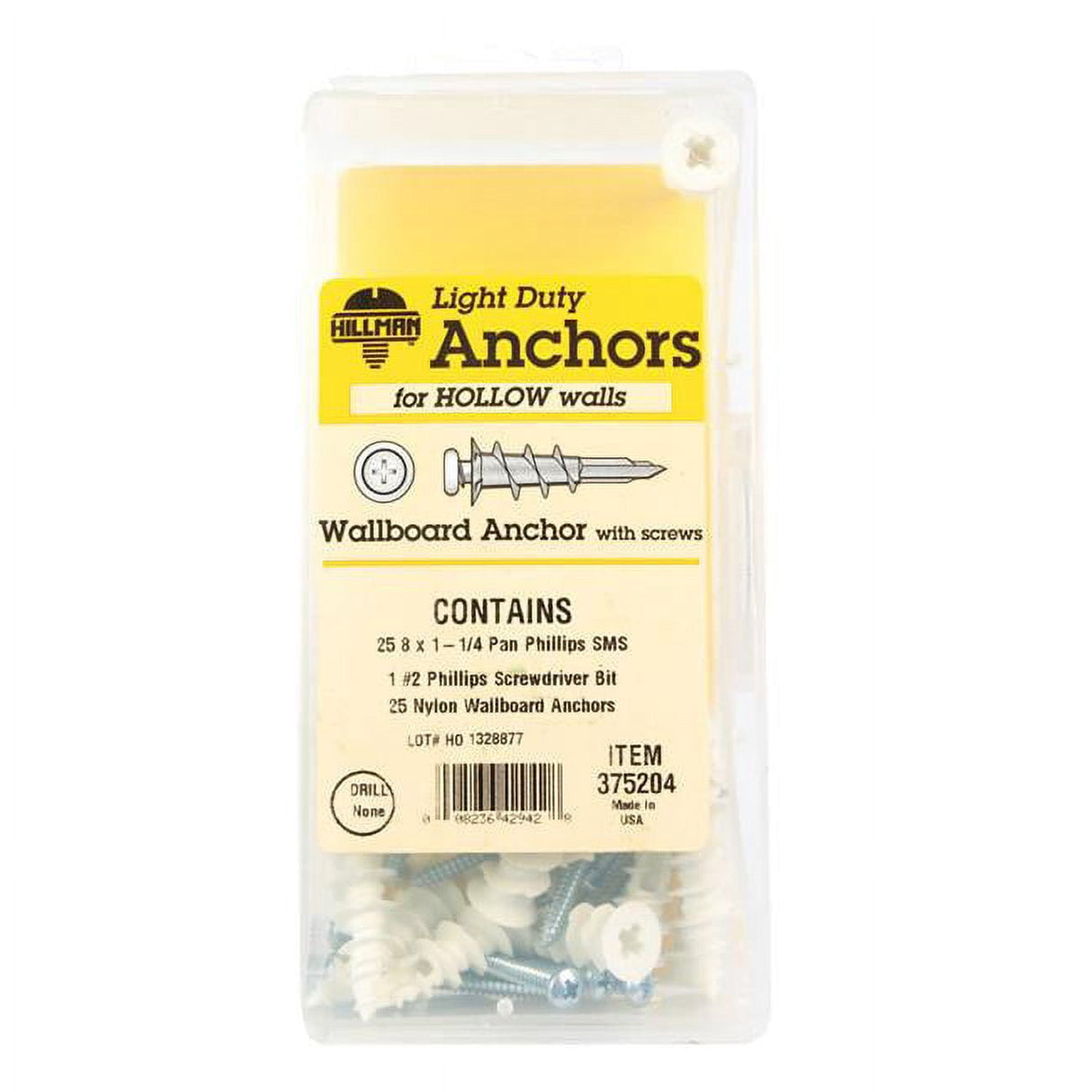 Hillman .164 in. D X 1-1/4 in. L Nylon Pan Head Wallboard Anchor Kit 1 pk