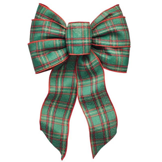 Holiday Trims Christmas Plaid Bow Fabric 1 pc