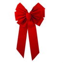 Holiday Trims Red 11 Loop Christmas Bow 14 in.
